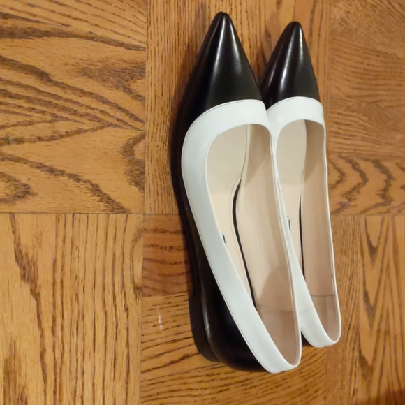 Prada Trim Two Tone Pointy Toe Ballerina Flat - Picture 6 of 8